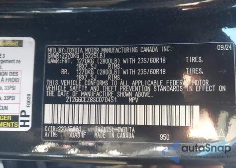 2025 Lexus Nx 350 Premium z USA, uszkodzony, nr VIN 2T2GGCEZ8SC070451